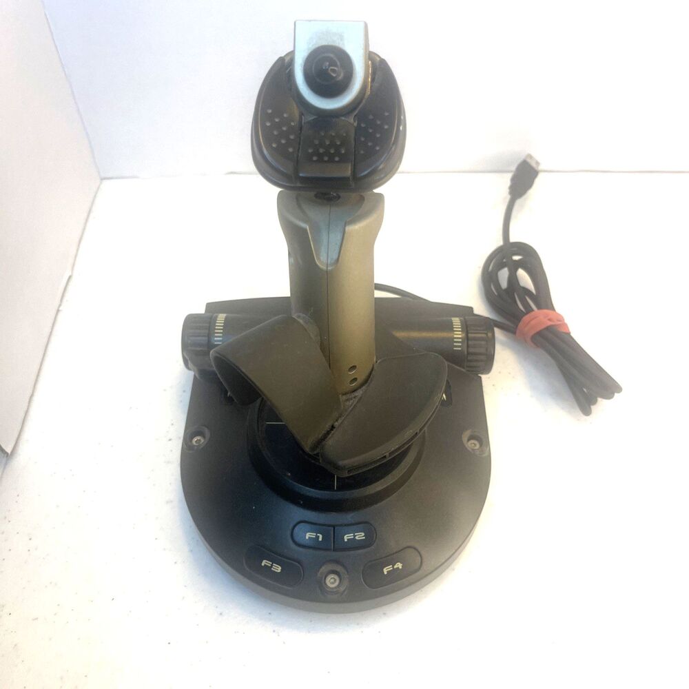 Saitek Cyborg 3D USB Gold PC / Mac Joystick Flightstick - Tested works